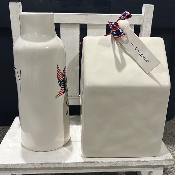 Rae Dunn Holiday Rae Dunn 4th Of July Freedom Bird House And Liberty Vase Poshmark